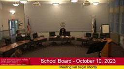 Thumbnail image for School Board Meeting - October 10, 2023